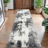 20" x 59" Modern Washable Laundry Room Runner Rug Abstract Hallway Kitchen Abstract Mat with Non-Slip Soft Low Pile Organization Decor Carpet for Bedroom (Grey, 1'8" x 4'11" (Rectangular)) view 1