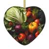 Lots of Fresh Vegetables Heart-Shaped Ceramic Pendant Printed Ceramic Pendant Suitable for Hanging on windowsills or fireplaces view 1