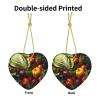 Lots of Fresh Vegetables Heart-Shaped Ceramic Pendant Printed Ceramic Pendant Suitable for Hanging on windowsills or fireplaces view 2