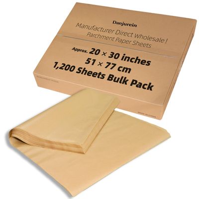 20x30 Inch - 1200 Bulk Sheets Commercial Parchment Paper, Unbleached Heavy-Duty, Extra Large, Food Grade for Baking Trays, Pizza Stones, Bakery & Catering Supplies (Brown 20"30.3"(5177cm) 1200s)