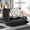 Sink Caddy, Kitchen Sink Organizer, Sponge Holder Carbon Steel with Removable Drain Pan Storage for Soap,Sponge, Spoon, Fork,Dishcloth(White) view 4