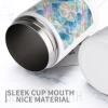 12oz Beverage Can Cooler With Light Blue Print Double Wall Vacuum Insulated Drink Holder Stainless Steel Can Beverage Sleeve for Standard Beer Seltzer And Soda view 3