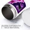 12oz Beverage Can Cooler Purple Butterfly And Flower Print Double Wall Vacuum Insulated Drink Holder Stainless Steel Can Beverage Sleeve for Standard Beer Seltzer And Soda view 3