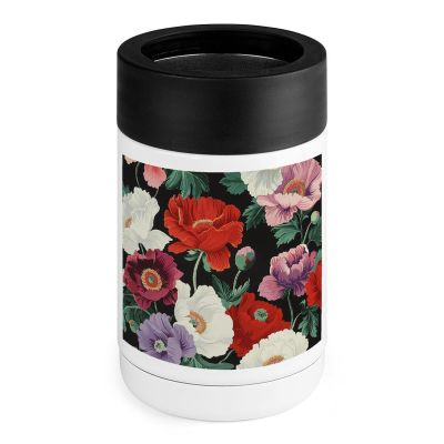 12oz Beverage Can Cooler Very Large Petals Print Double Wall Vacuum Insulated Drink Holder Stainless Steel Can Beverage Sleeve for Standard Beer Seltzer And Soda