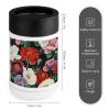 12oz Beverage Can Cooler Very Large Petals Print Double Wall Vacuum Insulated Drink Holder Stainless Steel Can Beverage Sleeve for Standard Beer Seltzer And Soda view 2