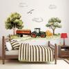 Farm Tractor Wall Decal,Farmhouse Animals Birds,Clouds,Trees Wall Stickers,Farm Tractor with Trailer Decor for Boys Girls Playroom Barn Nursery Kids RoomRustic Decorative Decals view 4