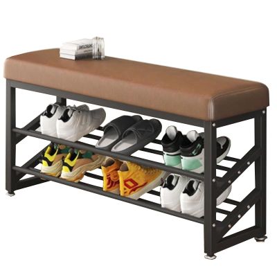AFCFZBTBNM Modern Shoe Bench with Soft Cushion, 3-Tier Wooden Shoe Rack Organizer, Entryway Shoe Storage Bench with Seat for Bedroom, Living Room, Hallway, or Bathroom(Brown,80cm/31.4in)