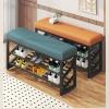 AFCFZBTBNM Modern Shoe Bench with Soft Cushion, 3-Tier Wooden Shoe Rack Organizer, Entryway Shoe Storage Bench with Seat for Bedroom, Living Room, Hallway, or Bathroom(Brown,80cm/31.4in) view 2