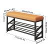 AFCFZBTBNM Modern Shoe Bench with Soft Cushion, 3-Tier Wooden Shoe Rack Organizer, Entryway Shoe Storage Bench with Seat for Bedroom, Living Room, Hallway, or Bathroom(Brown,80cm/31.4in) view 3