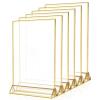 Iejiacl Place Card Holder 10pcs Sign Holder Gold Frames Clear Wedding Table Number Stand Menu Recipe Cards Holders(C) view 1