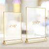 Iejiacl Place Card Holder 10pcs Sign Holder Gold Frames Clear Wedding Table Number Stand Menu Recipe Cards Holders(C) view 4