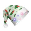 BLWSLC cartoon watermelon Adult light-up Santa hat printed Santa hat with LED lights suitable for Christmas New Year's and other holiday parties view 1