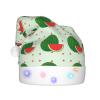 BLWSLC cartoon watermelon Adult light-up Santa hat printed Santa hat with LED lights suitable for Christmas New Year's and other holiday parties view 2