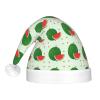BLWSLC cartoon watermelon Adult light-up Santa hat printed Santa hat with LED lights suitable for Christmas New Year's and other holiday parties view 3