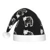 BLWSLC Children Drawing Bears Adult light-up Santa hat printed Santa hat with LED lights suitable for Christmas New Year's and other holiday parties view 3
