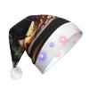 BLWSLC Fruits and Wines Adult light-up Santa hat printed Santa hat with LED lights suitable for Christmas New Year's and other holiday parties view 1