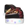 BLWSLC Fruits and Wines Adult light-up Santa hat printed Santa hat with LED lights suitable for Christmas New Year's and other holiday parties view 2