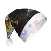 BLWSLC Spiny lizards Adult light-up Santa hat printed Santa hat with LED lights suitable for Christmas New Year's and other holiday parties view 1