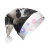 BLWSLC Panda in the water Adult light-up Santa hat printed Santa hat with LED lights suitable for Christmas New Year's and other holiday parties view 1