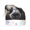 BLWSLC Panda in the water Adult light-up Santa hat printed Santa hat with LED lights suitable for Christmas New Year's and other holiday parties view 2
