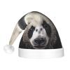 BLWSLC Panda in the water Adult light-up Santa hat printed Santa hat with LED lights suitable for Christmas New Year's and other holiday parties view 3