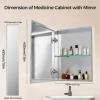 HABIUBIU 14 x 18 Inch Bathroom Medicine Cabinet with Mirror, Medicine Cabinet Mirror, Bathroom Mirror with Storage with One Adjustable Shelf, Assembly Required, Support Recessed or Surface Mount view 2