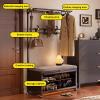 DYUNCZ Hall Tree with Bench and Shoe Storage, Metal Coat Rack Standing, Entryway Hall Tree, Coat Rack with Storage and Cushioned Seat, for Living Room Bedroom Hallway(100x36x172cm) view 3