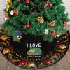 Christmas Tree Skirt I Love Garbage Trucks Christmas Decorations Soft Red Green Christmas Decor Mat for Xmas Holiday Decorations 30" view 1