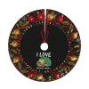 Christmas Tree Skirt I Love Garbage Trucks Christmas Decorations Soft Red Green Christmas Decor Mat for Xmas Holiday Decorations 30" view 2