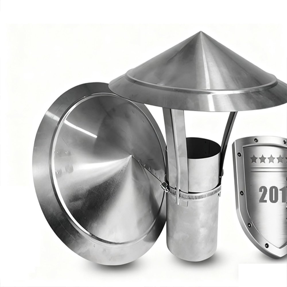 Chimney Cap 9 Inch 8 Inch 7 Inch Chimney Caps Stainless Steel 201 Flue Cap Chimney Rain Caps Chimney Cover Outside Roof Fireplace Chimney for Fireplace Roof Wood Stove Pipes Topper(7.87IN)