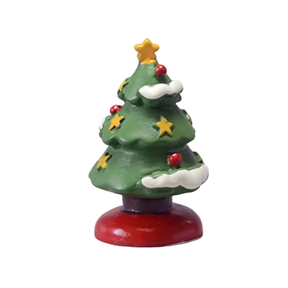 Retro Artificial Resin Christmas Tree, Miniature Desktop Tree for Winter Crafts Ornaments New Year Decorations