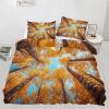 GKPLY Forest Comforter Set, Autumn Forest Bedding Set, Natural Duvet Cover with Zipper & Ties, Reversible Bedding & Bedroom Decor, 3 Pieces, 2 Pillow Cases, California King view 2
