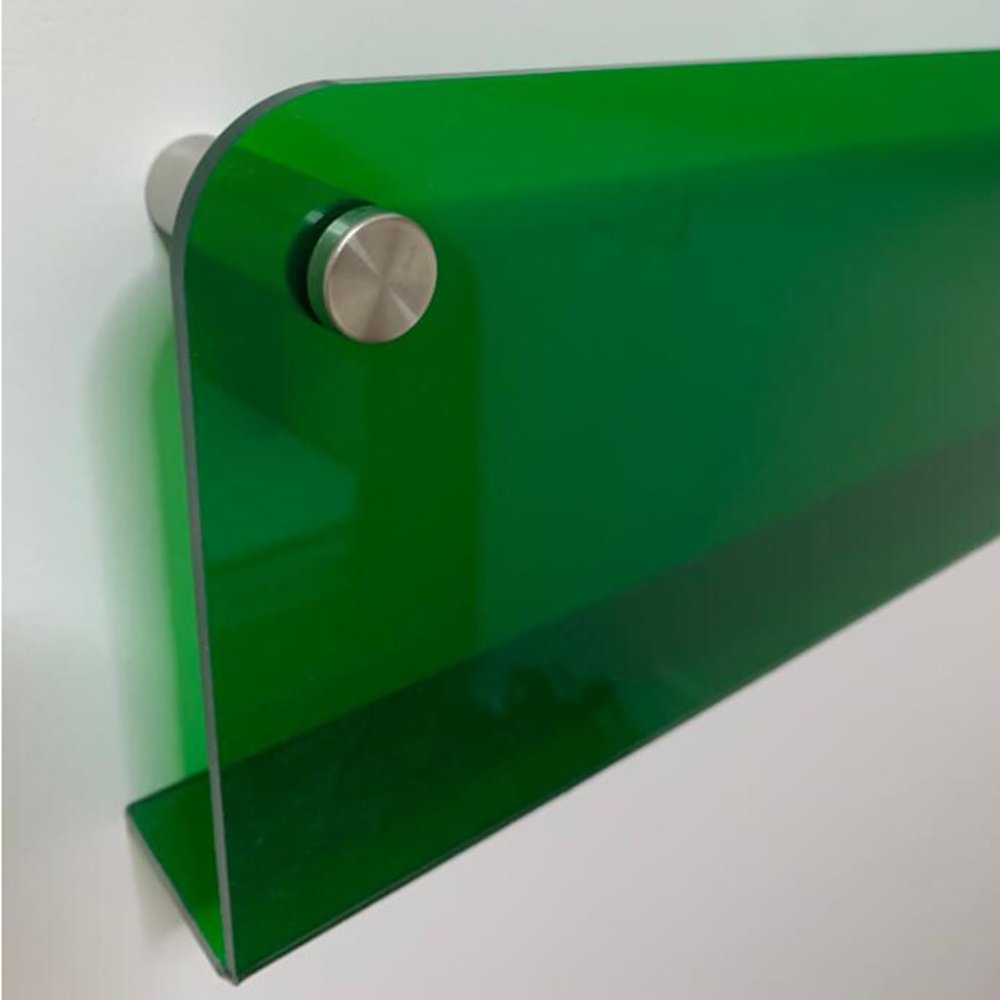 40 60 80 100 120 Cm Long Literature Storage Rack Hanging Brochure Holder, Green Magazine Holder Wall, Acrylic Bookshelf Customizable Colors(40x5x15cm(15.7x1.9x5.9in))