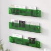 40 60 80 100 120 Cm Long Literature Storage Rack Hanging Brochure Holder, Green Magazine Holder Wall, Acrylic Bookshelf Customizable Colors(40x5x15cm(15.7x1.9x5.9in)) view 2