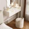 2 Drawers Vanity, Floating Vanity Makeup Table, Solid Wood Wall Mounted Desk, Suspended Corner Nightstand Bedside Table for Bedroom view 1