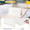 MECCANIXITY 40pcs "Good Luck" Place Cards, Line Border Foldable Blank Fillable Cardstock Greeting Cards for Table Setting view 3