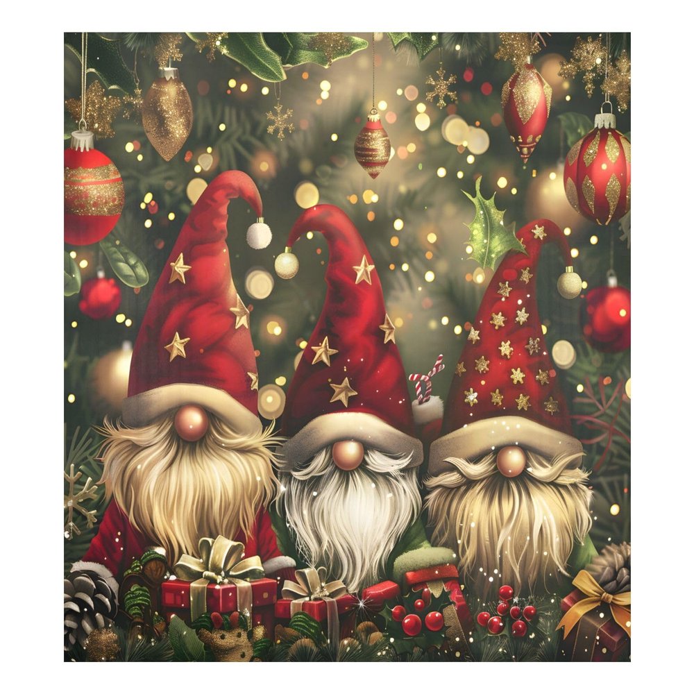 ALAZA Gnome Christmas Tree Ball Dishwasher Magnet Cover Sticker Decorative Refrigerator Magnet Panel Decal Cover for Home Kitchen Appliance Decor