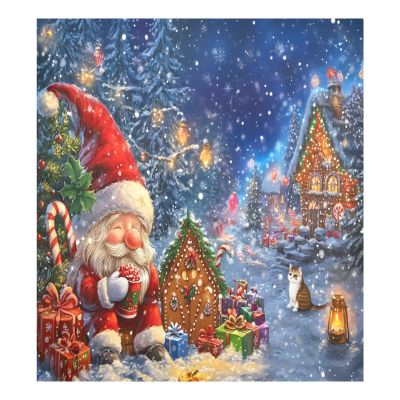 ALAZA Winter Gnome Cat Christmas Gingerbread House Dishwasher Magnet Cover Sticker Decorative Refrigerator Magnet Panel Decal Cover for Home Kitchen Appliance Decor