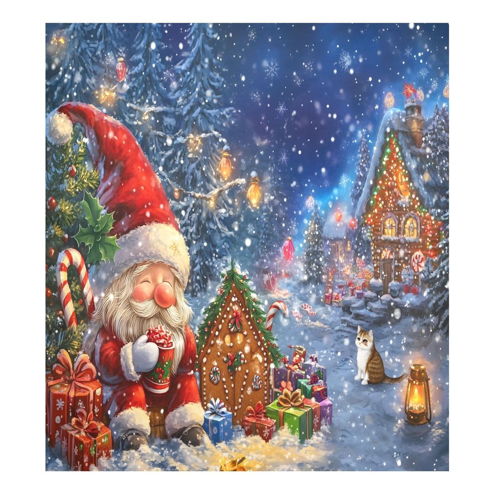 ALAZA Winter Gnome Cat Christmas Gingerbread House Dishwasher Magnet Cover Sticker Decorative Refrigerator Magnet Panel Decal Cover for Home Kitchen Appliance Decor