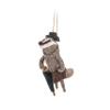 Sass and Belle Badger with Bowler Hat & Umbrella Felt Decoration view 1
