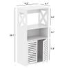 BYFU Bathroom Storage Cabinet, 4-Tier White Small Floor Cabinet Freestanding Organizer with Door and Shelf for Living Room Hallway Kitchen Small Space view 3