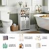 BYFU Bathroom Storage Cabinet, 4-Tier White Small Floor Cabinet Freestanding Organizer with Door and Shelf for Living Room Hallway Kitchen Small Space view 4