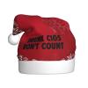 Jmmxp Christmas Hats Drunk Cigs Don't Count Santa Hat Unisex Velvet Xmas Hat New Year Holiday Party Supplies Christmas Decoration view 1