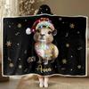 Hyturtle Personalized Hooded Blanket Christmas Animal Wearable Blanket (Christmas Capybara) view 2