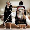 Hyturtle Personalized Hooded Blanket Christmas Animal Wearable Blanket (Christmas Capybara) view 3