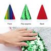 Rrtsmsgh Glitter Sequin Christmas Hat Funny Soft Xmas Cap Adult, Rainbow Striped Santa Hat for New Year Party view 3