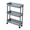 EHVYBDX Trolley Portable Ultra-Thin Plastic Rolling Laundry Organizer Trolley with Easy Pulleys and 4 Heavy-Duty Shelves Suitable for Kitchen Bathroom Laundry Room view 2