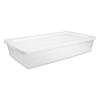 (2 pack) 41 Quart Storage Box, Clear Plastic Storage Bin with Snap-on Lid, White view 1
