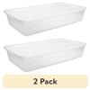 (2 pack) 41 Quart Storage Box, Clear Plastic Storage Bin with Snap-on Lid, White view 2