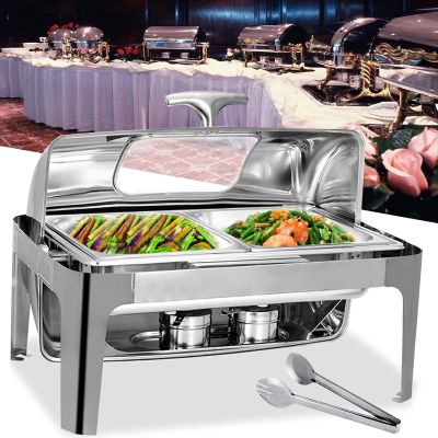 OREKPOT Catering Food Warmers Chafing Dishes Stainless Steel Chafing Dishes Buffet Servers with Visible LidGN 1/2